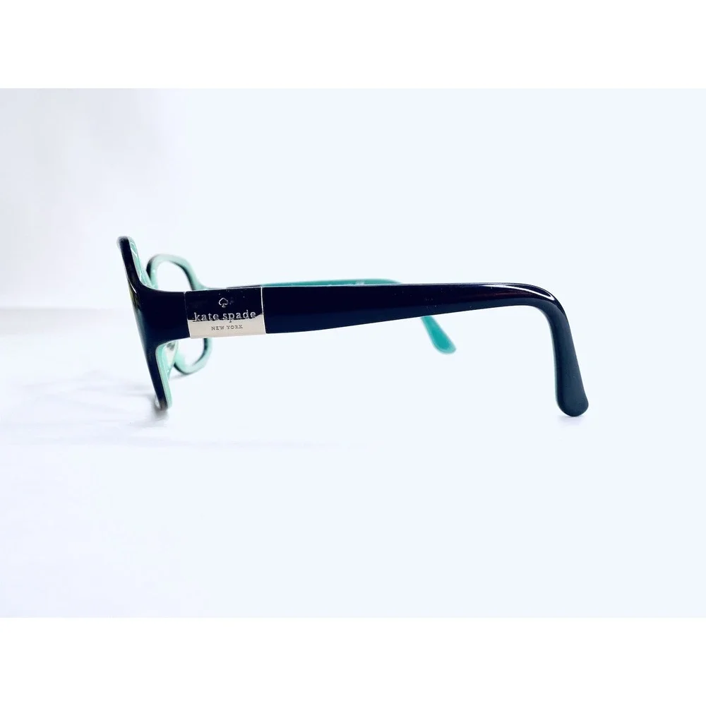 Kate Spade Brown Amber Oval Eyeglasses Blue Teal Interior Carmel 58 15 135